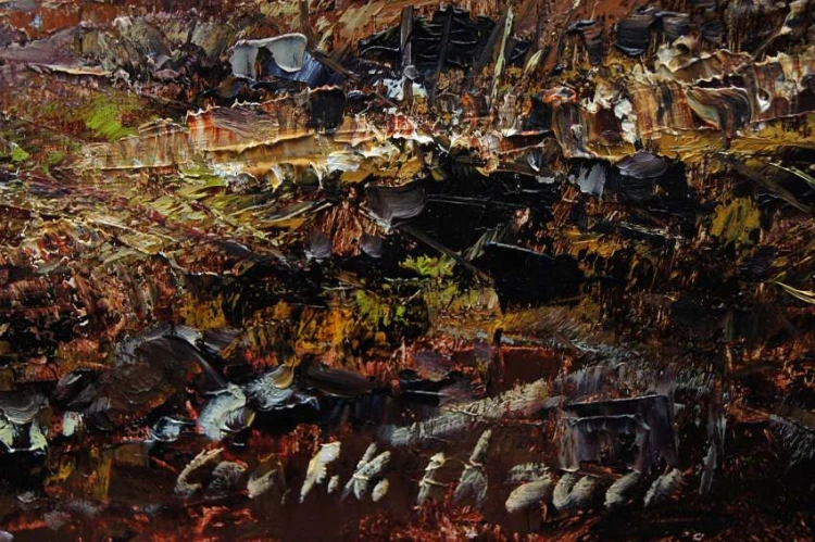 Jesienny pejzaż z nad jeziora Eibsee z górami w tle Friedrich Karl Thauer