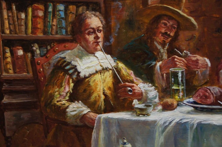 Oskar Urbahn męskie opowiastki przy wieczerzy - historyczny obraz - Polecamy rarytas !!!