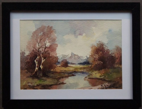 Jesienne łąki malarstwo akwarelowe Benno Stadler