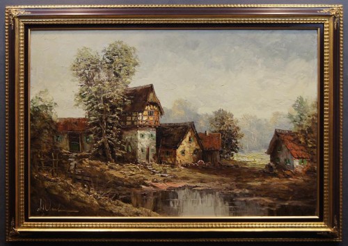 Letni wieczór na wsi obraz olejny - Profesor August Wendehals