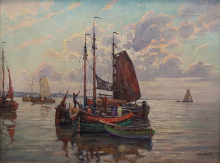 F. M. Richter Reich - Łodzie rybackie w holenderskim porcie
