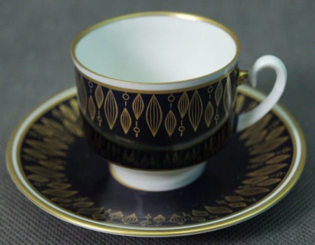 Kobalt złoto filiżanka do espresso porcelana Weimar
