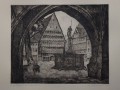Niemieckie miasto Hildesheim na artystycznej grafice H.F.Eilert