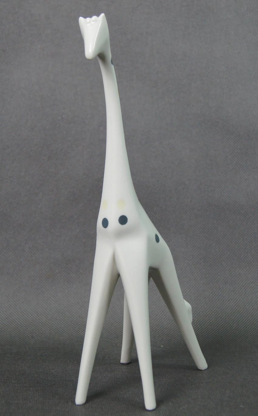 Żyrafa lata 50 Vintage niemiecka figurka porcelana Sgrafo Modern