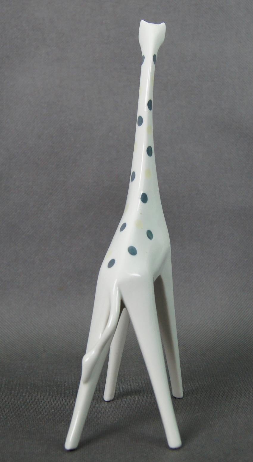 Żyrafa lata 50 Vintage niemiecka figurka porcelana Sgrafo Modern