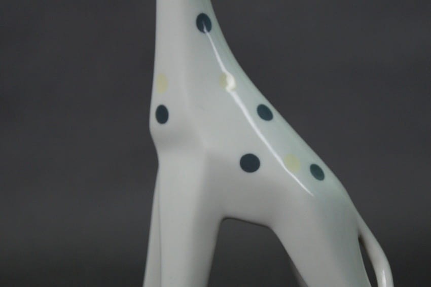 Żyrafa lata 50 Vintage niemiecka figurka porcelana Sgrafo Modern