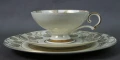 Ecru złocenia wyjątkowe śniadaniowe trio porcelana Weimar