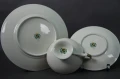 Ecru złocenia wyjątkowe śniadaniowe trio porcelana Weimar