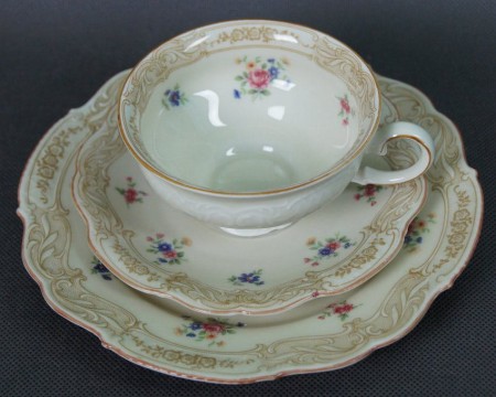 Śniadaniówka Ecru Bavaria trio porcelana Niemiecka