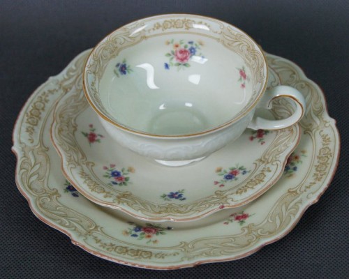 Śniadaniówka Ecru Bavaria trio porcelana Niemiecka