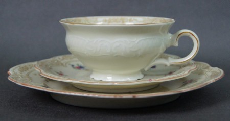 Śniadaniówka Ecru Bavaria trio porcelana Niemiecka