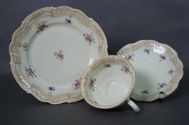 Śniadaniówka Ecru Bavaria trio porcelana Niemiecka