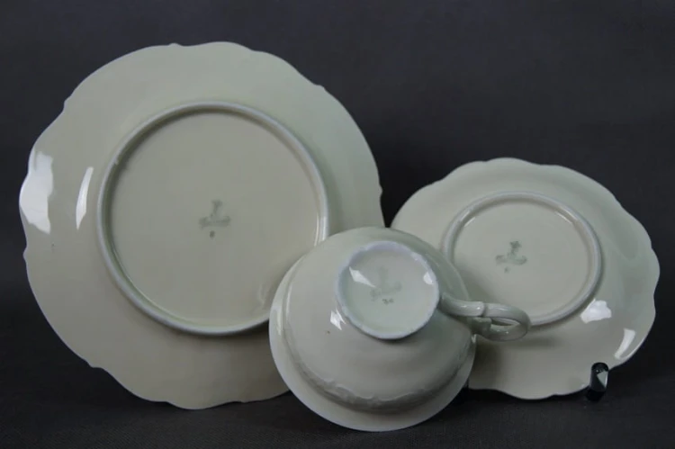 Śniadaniówka Ecru Bavaria trio porcelana Niemiecka
