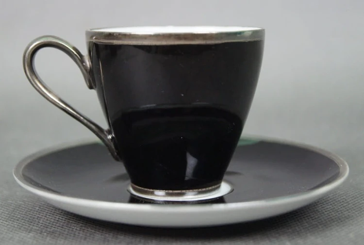 KPM Krister ręcznie malowana filiżanka ze spodkiem do espresso