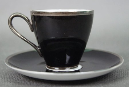 KPM Krister ręcznie malowana filiżanka ze spodkiem do espresso