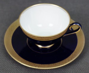 Porcelana Ilmenau filiżanka do espresso kobalt złocenia