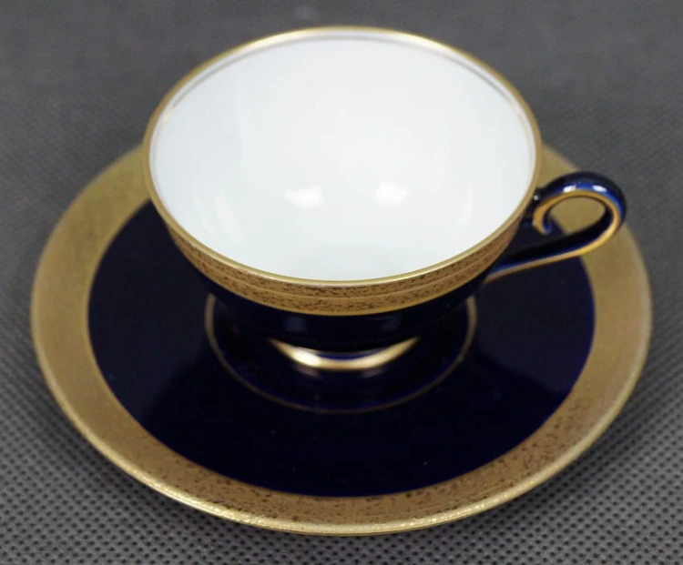 Porcelana Ilmenau filiżanka do espresso kobalt złocenia