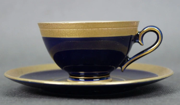 Porcelana Ilmenau filiżanka do espresso kobalt złocenia