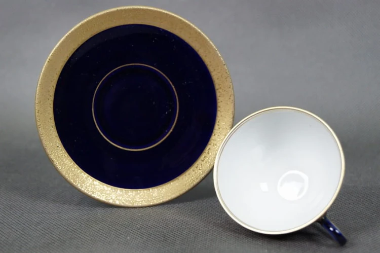 Porcelana Ilmenau filiżanka do espresso kobalt złocenia