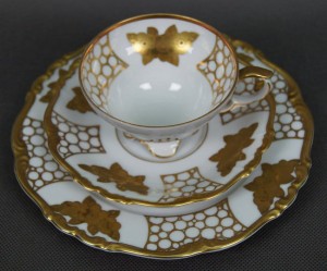 Porcelana Edelstein trio do herbaty - Istne dzieło sztuki