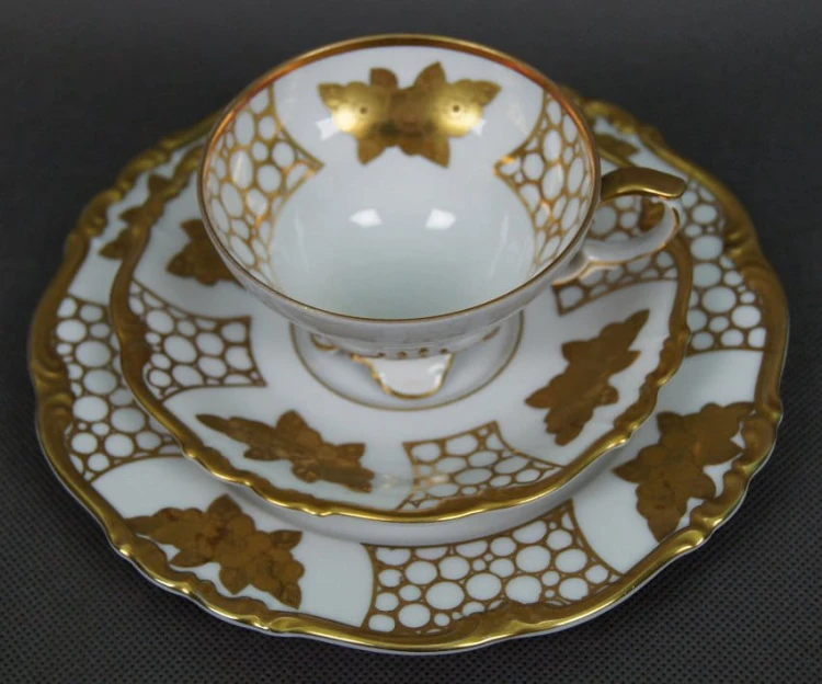 Porcelana Edelstein trio do herbaty - Istne dzieło sztuki