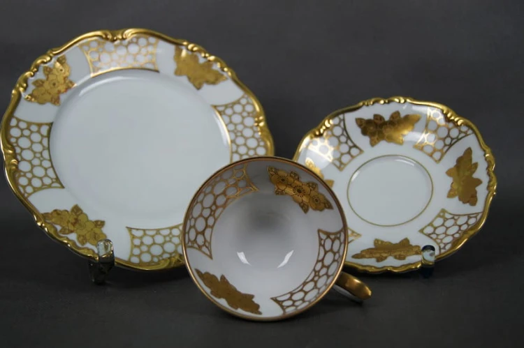 Porcelana Edelstein trio do herbaty - Istne dzieło sztuki