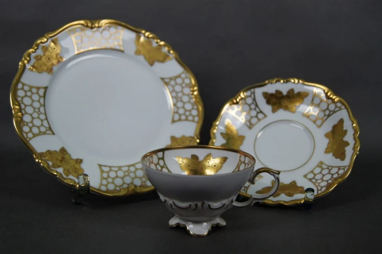 Porcelana Edelstein trio do herbaty - Istne dzieło sztuki
