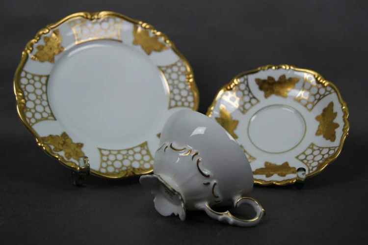 Porcelana Edelstein trio do herbaty - Istne dzieło sztuki