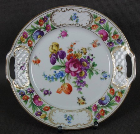 Kwiatowa duża patera Bawaria porcelana Carl Schumann