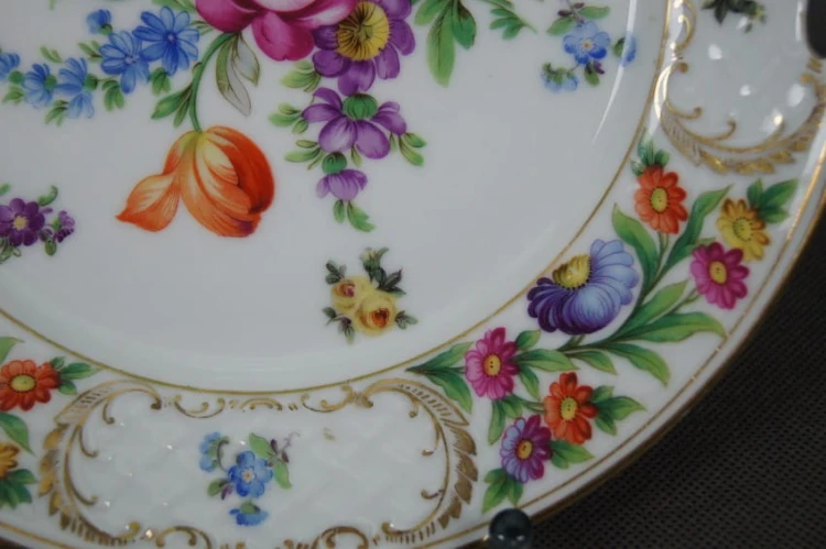 Kwiatowa duża patera Bawaria porcelana Carl Schumann