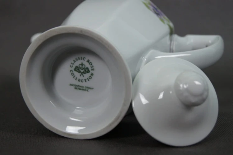 Herbaciany Dzbanek Rosenthal Biała Maria Bratki 20,5 cm