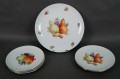 Zestaw talerzyków z paterą z dekoracją owocową - porcelana Schumann