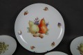 Zestaw talerzyków z paterą z dekoracją owocową - porcelana Schumann