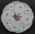 Porcelana z wytwórni Plaue - Wytworna duża patera ręcznie wykonane dekoracje