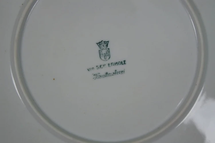 Porcelana z wytwórni Plaue - Wytworna duża patera ręcznie wykonane dekoracje