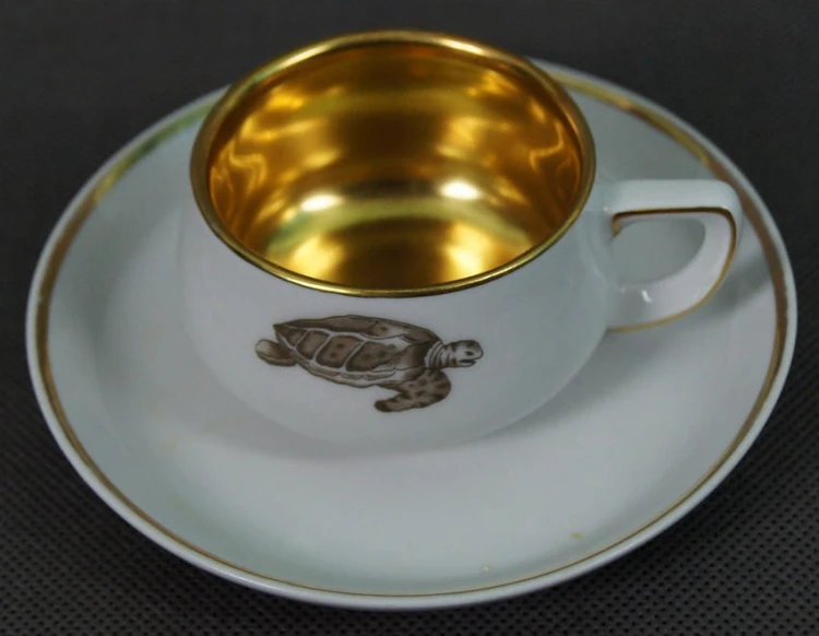 Wyzłocona filiżanka ze spodkiem do espresso porcelana Thomas