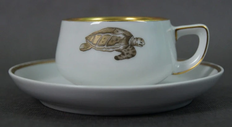 Wyzłocona filiżanka ze spodkiem do espresso porcelana Thomas