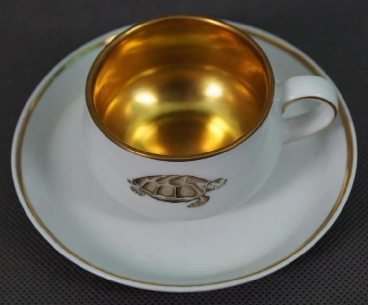 Wyzłocona filiżanka ze spodkiem do espresso porcelana Schönwald 2