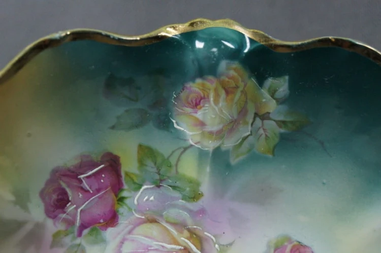 Duża porcelanowa patera z Dolnego Śląska Parowa - K. Steinmann