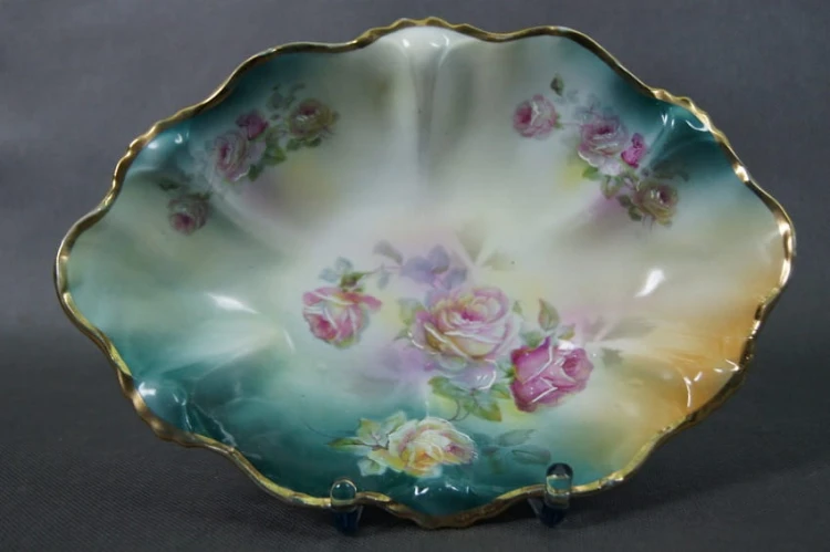 Duża porcelanowa patera z Dolnego Śląska Parowa - K. Steinmann