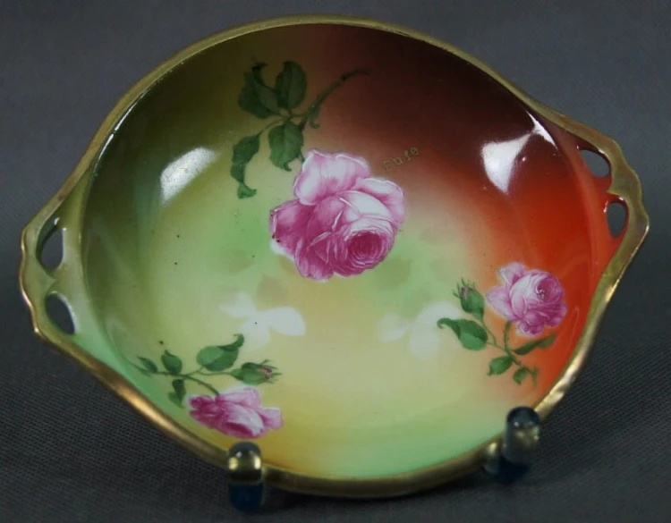 Porcelana z Tiefenfurt unikatowa patera w róże - K. Steinmann