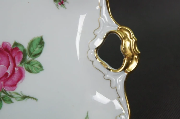 Cudowna patera różę złocenia porcelana Alka Kunst