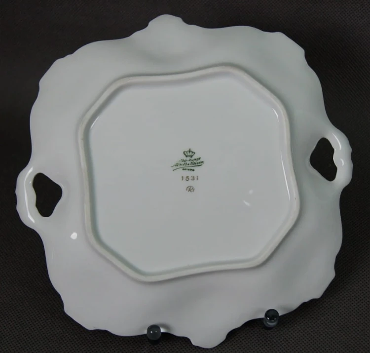 Cudowna patera różę złocenia porcelana Alka Kunst
