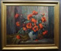 Hedwig Petermann bukiet maków w wazonie olbrzymi obraz olejny