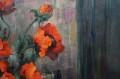 Hedwig Petermann bukiet maków w wazonie olbrzymi obraz olejny