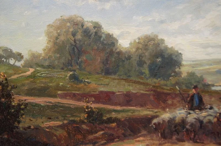 Malarstwo niemieckie Karl Mohr - Wypas owiec