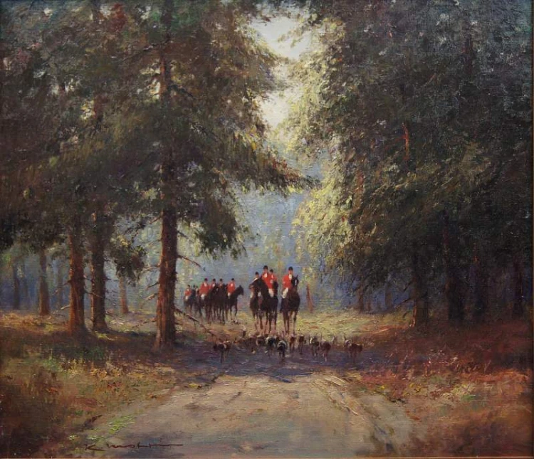 Polowanie malarstwo niemieckie Karl Mohr