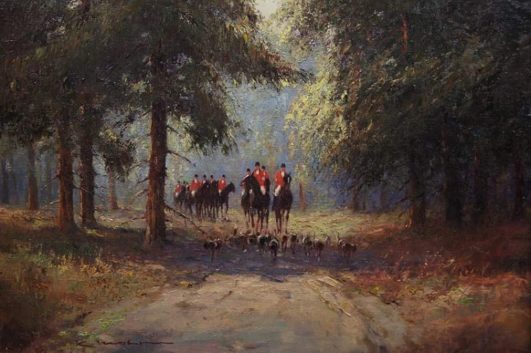 Polowanie malarstwo niemieckie Karl Mohr