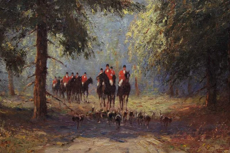 Polowanie malarstwo niemieckie Karl Mohr