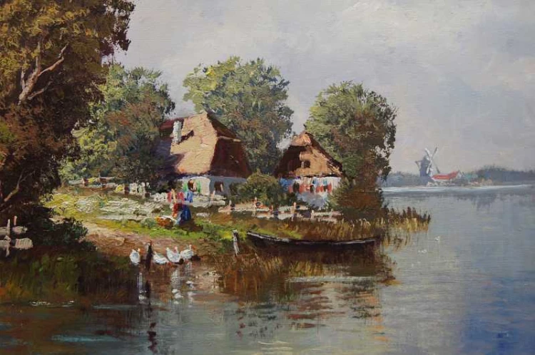 Randolf Wehn sielankowy nadreński krajobraz